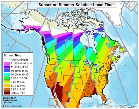 sunrise time and direction map.